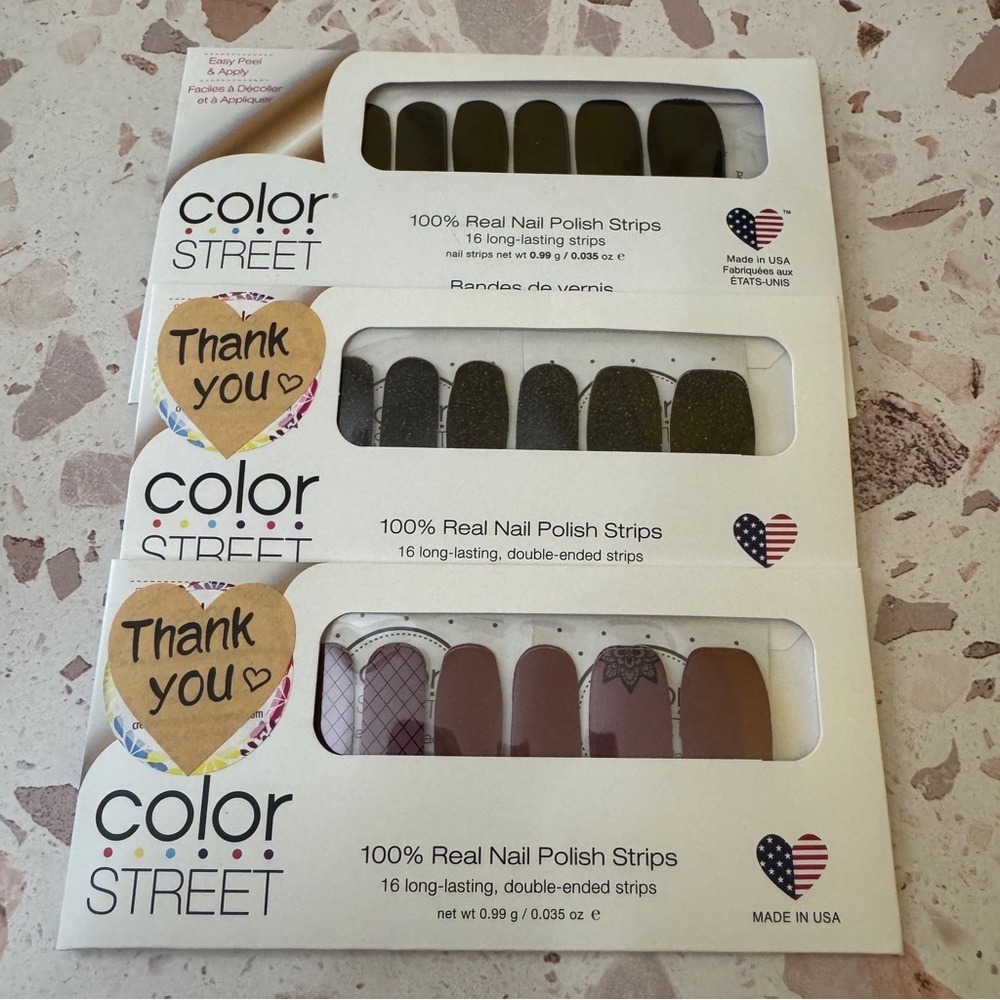 Set of 3 Color Street Nail Polish Strips District Only in Vegas Midnight Manhatt